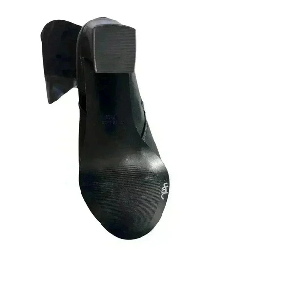 Nine West Black High Heeled Leather Suede Tall Boots 8.5 Dress Booties Classy - Picture 10 of 12